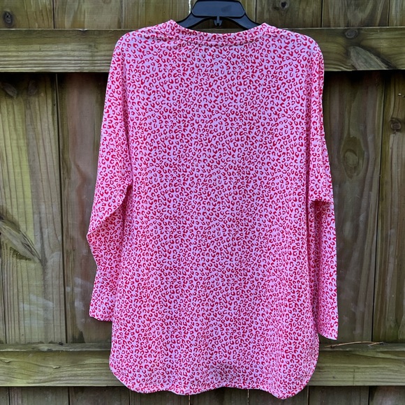 CABANA BY CROWN & IVY Easy Breezy Baby red pink Terry Tee Womens 1X NWT NEW - Picture 5 of 8